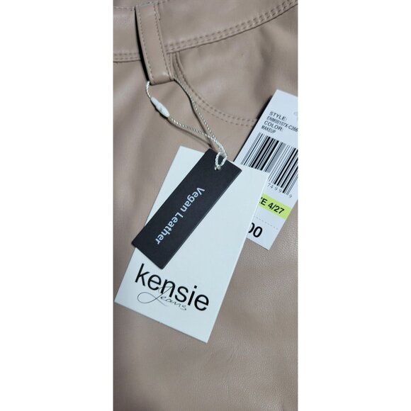 Vegan Faux Leather Pants Kensie jeans sz 4/28 Mid Rise Straight Leg Makeup - Picture 3 of 8